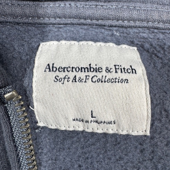 Abercrombie Fitch Soft Collection Women's Large Gray Full Zip Hoodie Sweatshirt - Picture 4 of 7